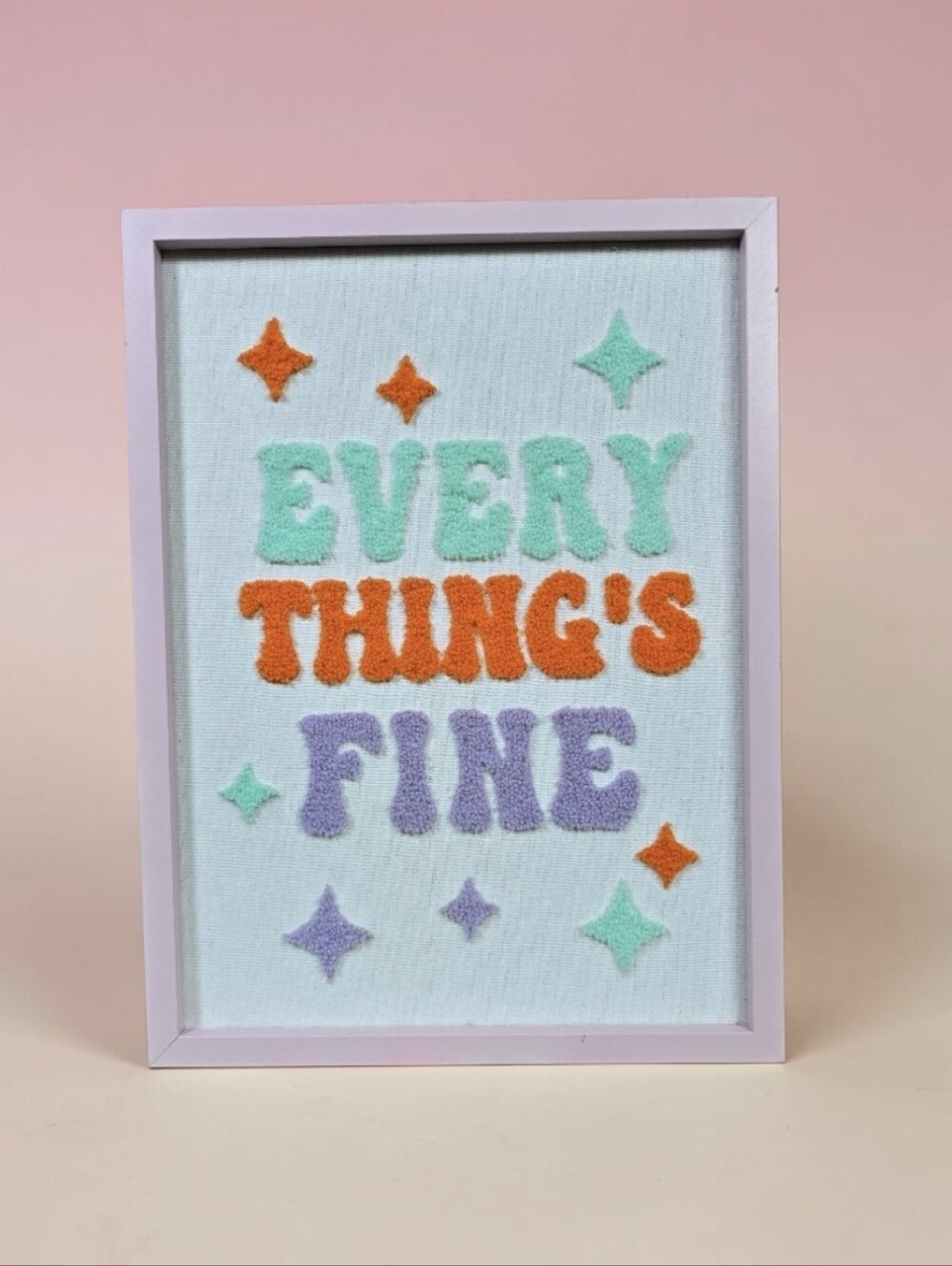 Hobby Lobby Terry Punched Tween Girls Room Wall Art EVERY THING'S FINE 16inx12in